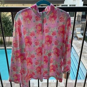 BETTE AND COURT Golf Brand Soft Pink & Mint Green Top - XL